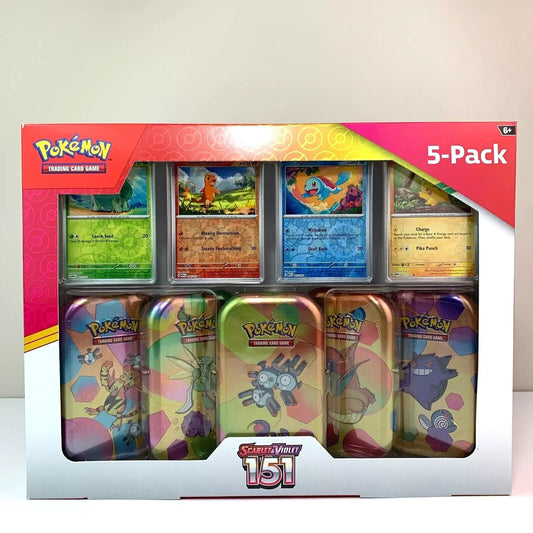 151 Pokémon Mini Tin 5 Pack Costco Exclusive - 5 Tins & Promos (random tin art)
